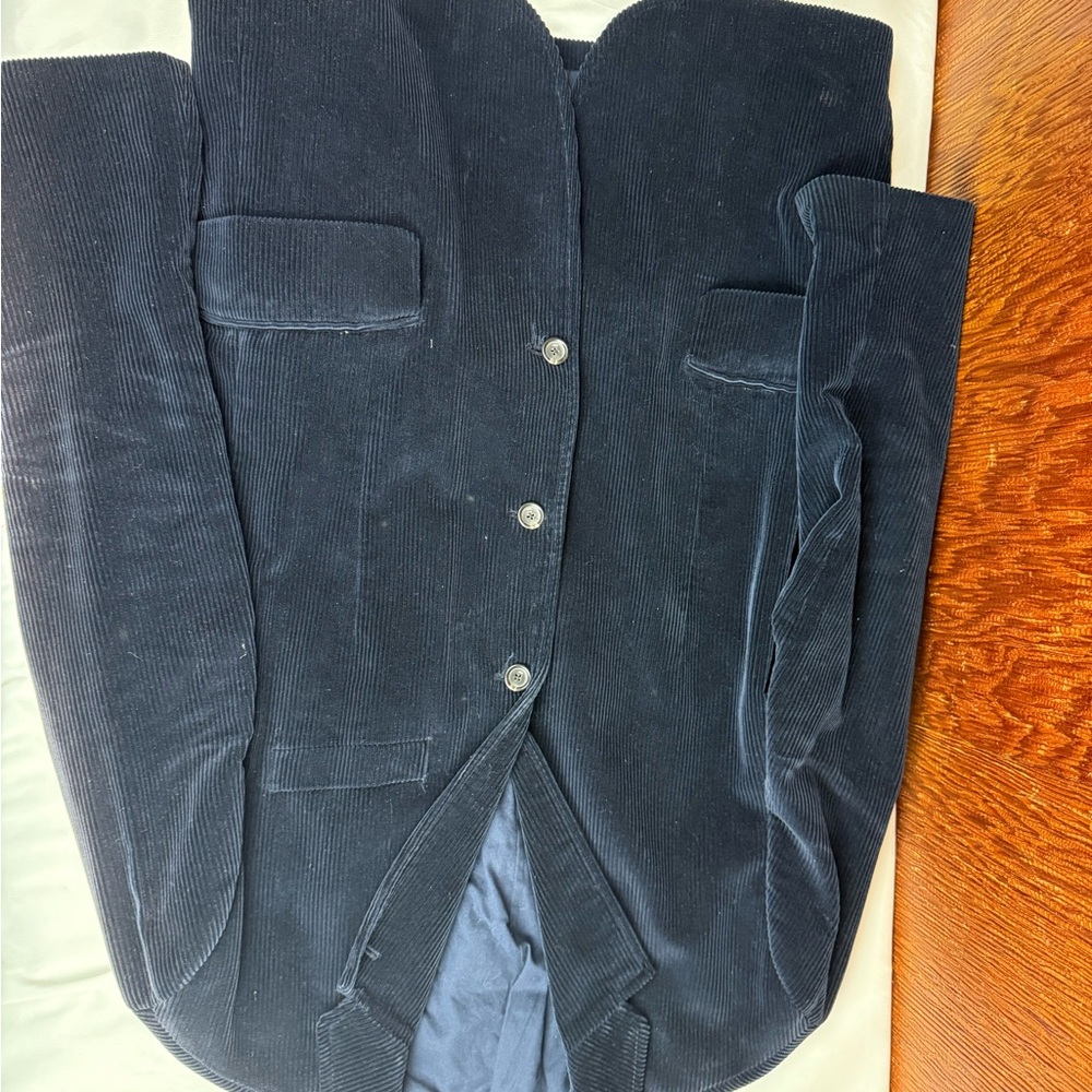 Polo Ralph Lauren navy Corduroy Blazer with Silver Buttons